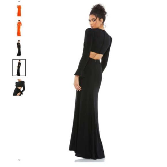 Lenna for Mac Duggal Wedding Guest Gown Black Cut-Out Dress Size 2 - Picture 2 of 3